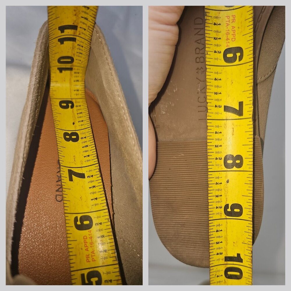 Lucky Brand Beige/Tan Suede Loafer Flats Slip On Shoes Womens Size 9 - Picture 8 of 11